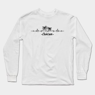 Cancun Mexico Summer Vacation Heartbeat Long Sleeve T-Shirt